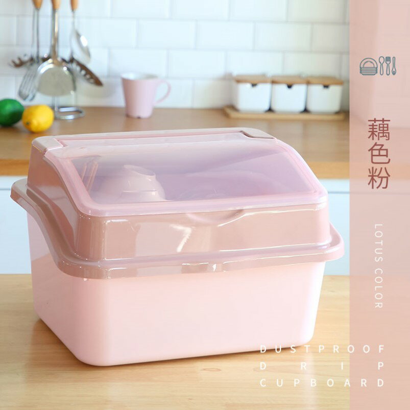 碗柜家用碗筷收納盒多功能大容量塑料帶蓋廚房放碗碟瀝水架置物架