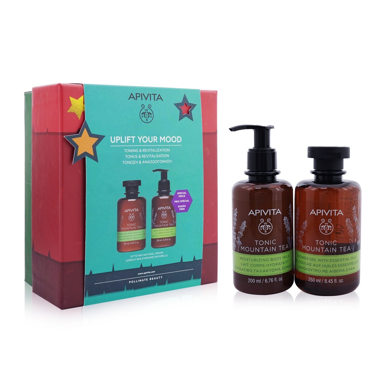 艾蜜塔 Apivita - 提升您心情的調理和復甦套裝：高山茶持久露 250ml+ 高山茶身體乳