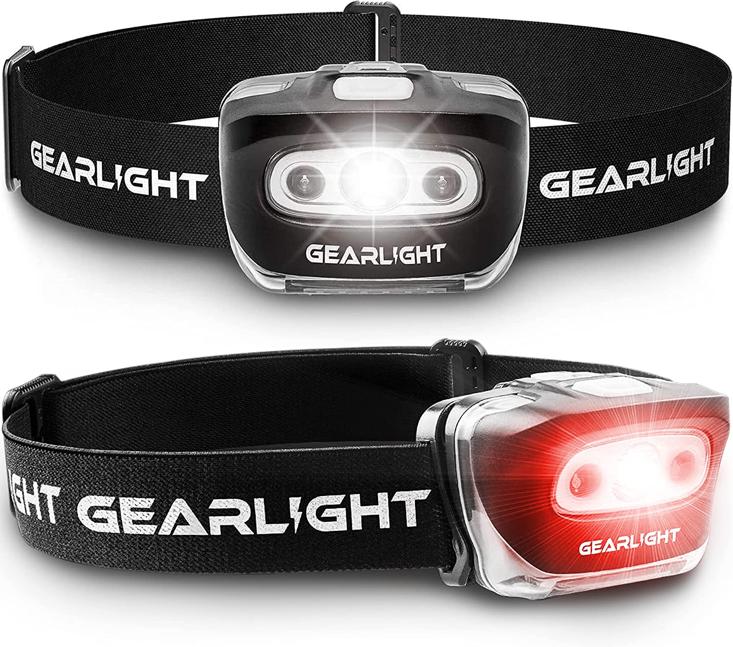 【美國代購】GearLight LED 頭燈 - 一組 2 個戶外手電筒頭燈,附可調式頭帶,適合成人和兒童 - 健行和露營裝備必需品 - S500