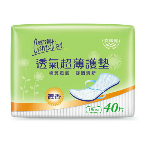 康乃馨透氣超薄護墊微香40片4包【屈臣氏】 1