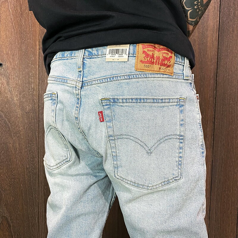 美國百分百【全新真品】Levi's 牛仔褲直筒休閒男款510 長褲破洞褲0675