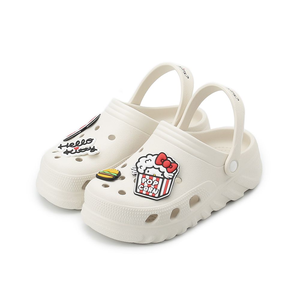 HELLO KITTY 鞋釦厚底洞洞鞋 米白 女鞋