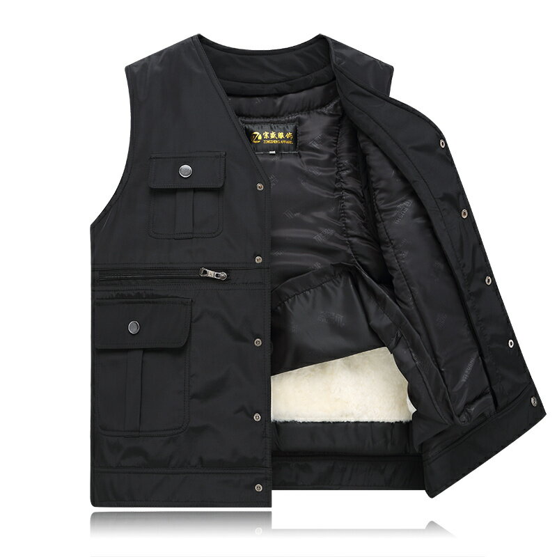 【買它！流行男装】中老年秋冬男士真皮馬甲坎肩背心皮毛一體馬甲 2