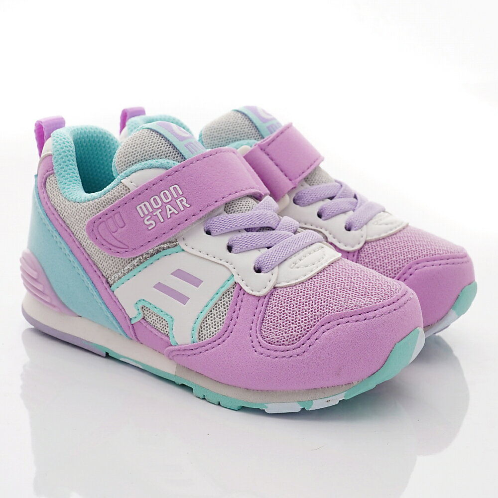 日本月星Moonstar機能童鞋HI系列寬楦頂級學步鞋款23239紫(中大童段) 1