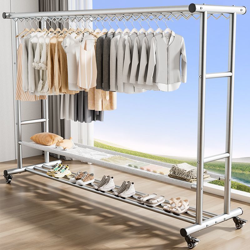 免運 工廠現貨出 特價 晾衣架 晾衣桿 戶外晾衣架 折疊衣架 加粗加厚防風晾衣架家用落地戶外陽臺可移動曬被神器鋼管涼衣桿特惠/開立發票 特價出 H1114 1