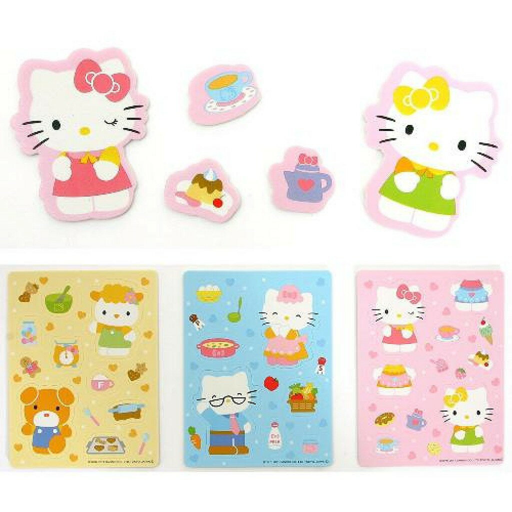 大賀屋 日貨 Hello Kitty 洗澡玩具 洗澡 壁貼 貼紙 兒童 玩具 KT 凱蒂貓 三麗鷗 T00110255