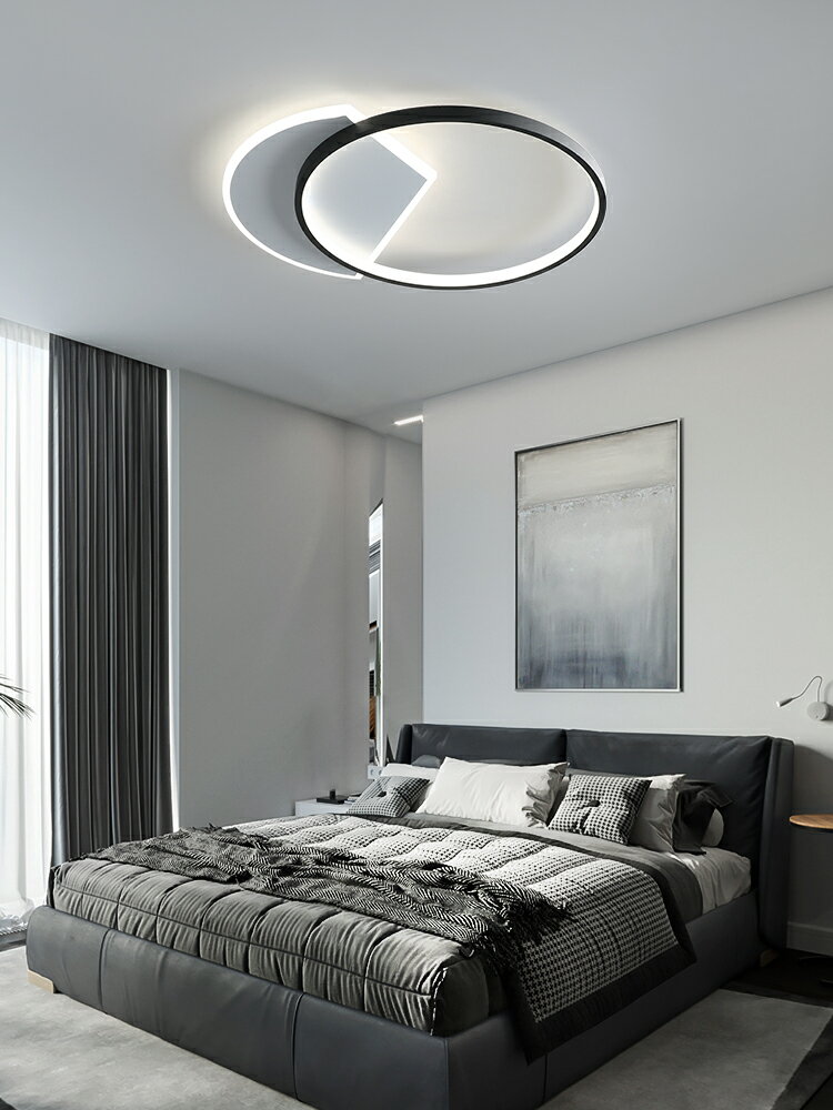 極簡臥室燈圓形led吸頂燈現代簡約創意個性房間燈飾次臥超薄燈具