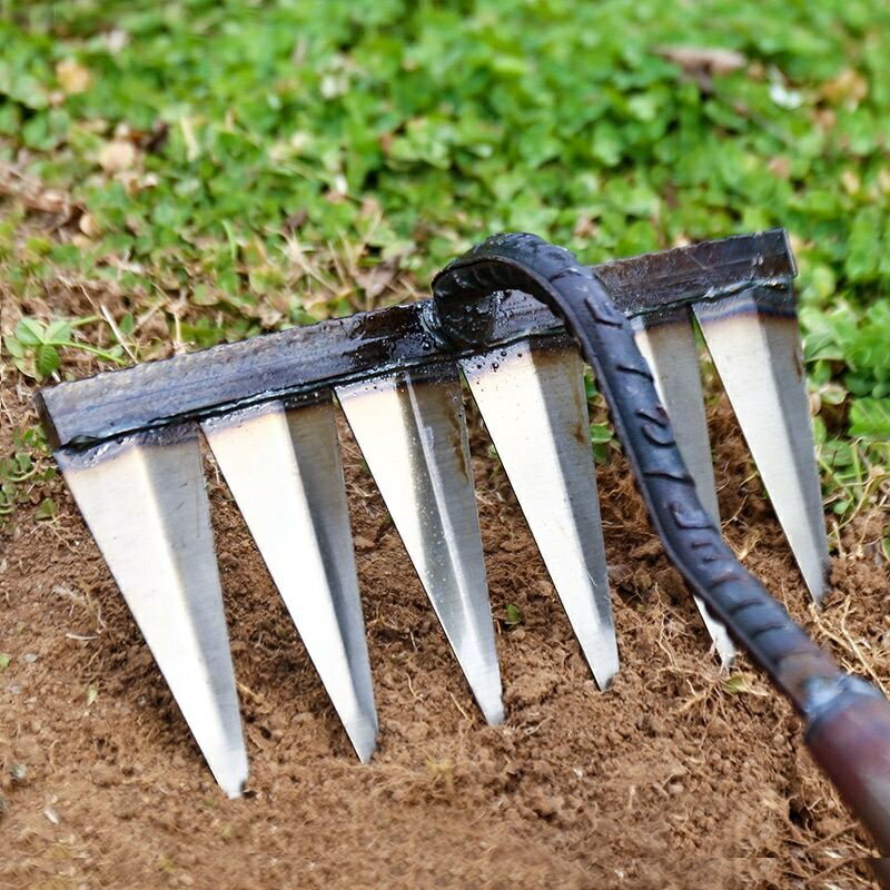 【農用農具】釘耙 六齒釘耙 九齒釘耙 除草神器六齒釘耙子鋤草抓摟草鋤頭翻地松土鐵耙農具農用工具大全 | 千織屋 | 樂天市場Rakuten