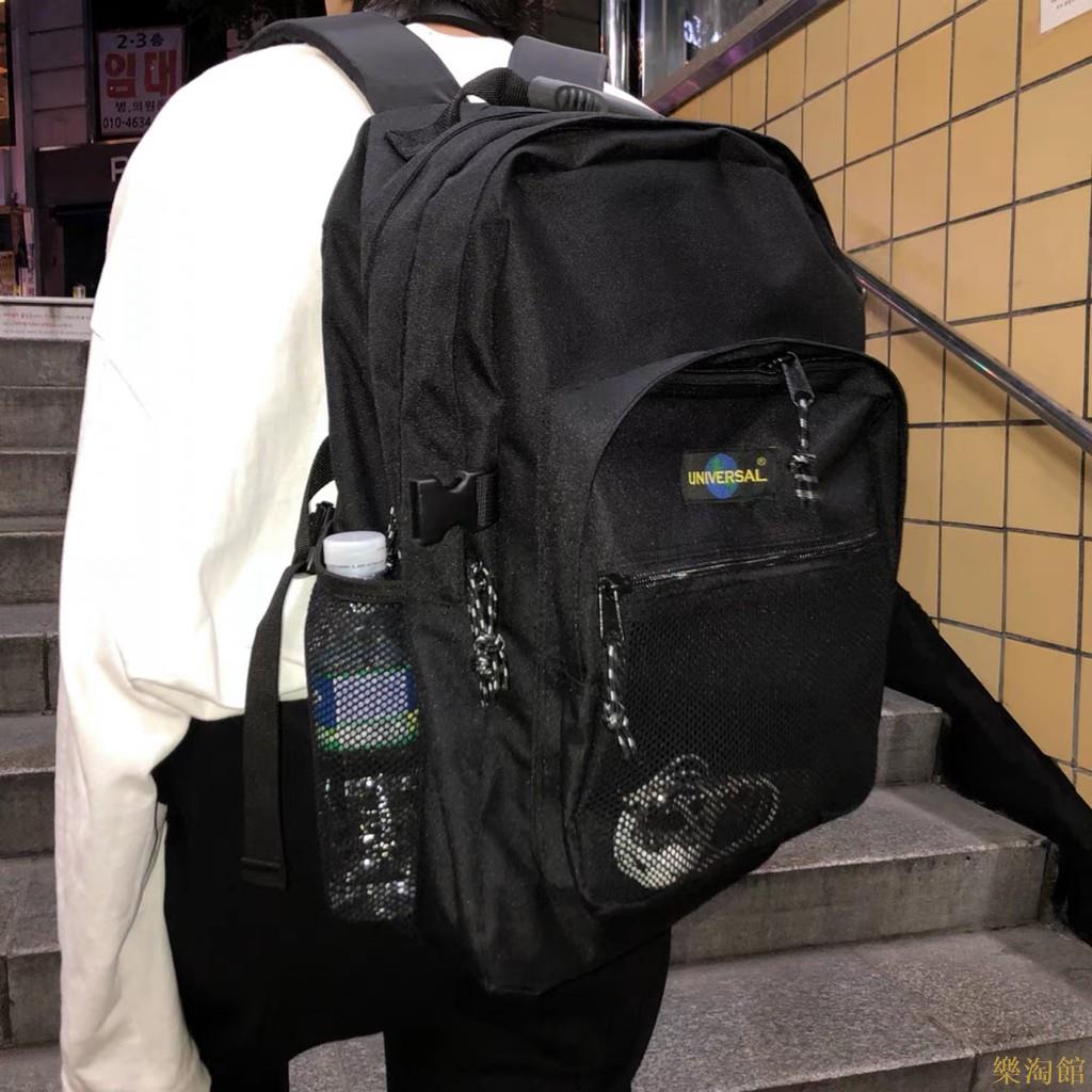 雙肩包 港風🌏半次元🌏次文化超級大容量布標後背包 旅行背包 學生包 筆電包 雙肩包 帆布 背包 書包 中性 復古