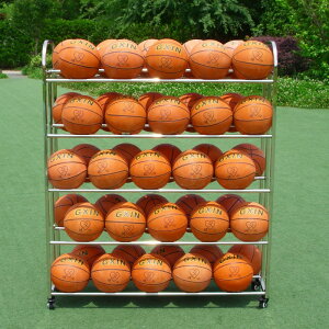 籃球收納架 置物架 新品不鏽鋼球車球架籃球足球排球收納架裝球的架子更多籃球用品【HH15223】