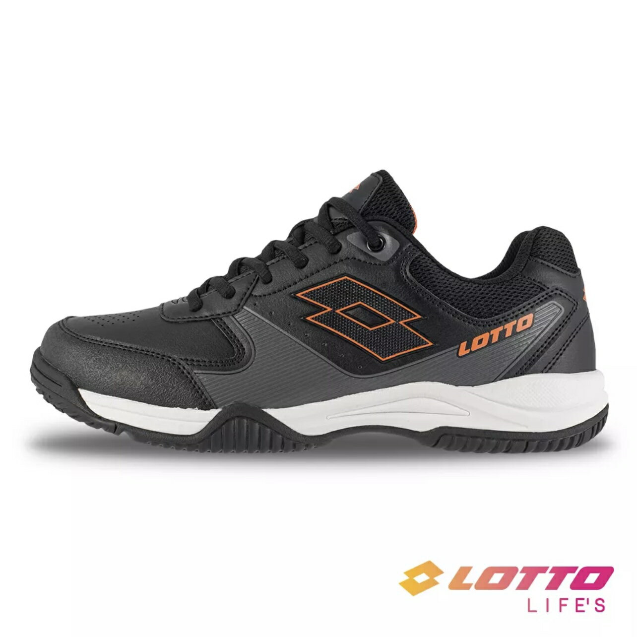 LOTTO樂得-義大利第一品牌 男鞋 SPACE 600 全地形 網球鞋 [LT3AMT8570] 黑白【巷子屋】