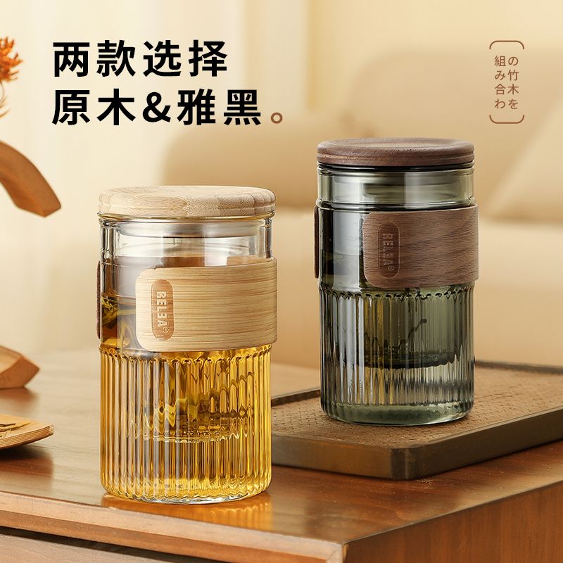 免運 泡茶杯 物生物泡茶玻璃杯女高顏值茶水分離辦公室茶杯男士耐高溫帶蓋杯子 快速出貨