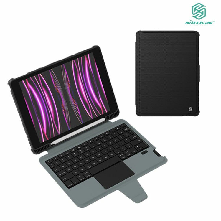 NILLKIN Apple Apple iPad 10.2 2019/2020/2021 悍能鍵盤保護套(悍靈磁吸背光版) 實體鍵盤套 藍牙鍵盤 臺灣版 注音