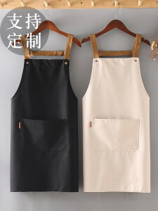 圍裙家用廚房情侶款純棉防水防油印字可愛日系韓版女時尚工作服