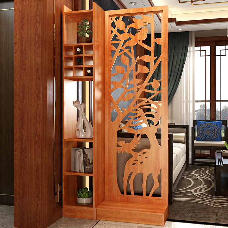中式屏風 隔斷 客廳 臥室 玄關 架 現代簡約裝飾輕奢 木質 多層闆裝飾座屏