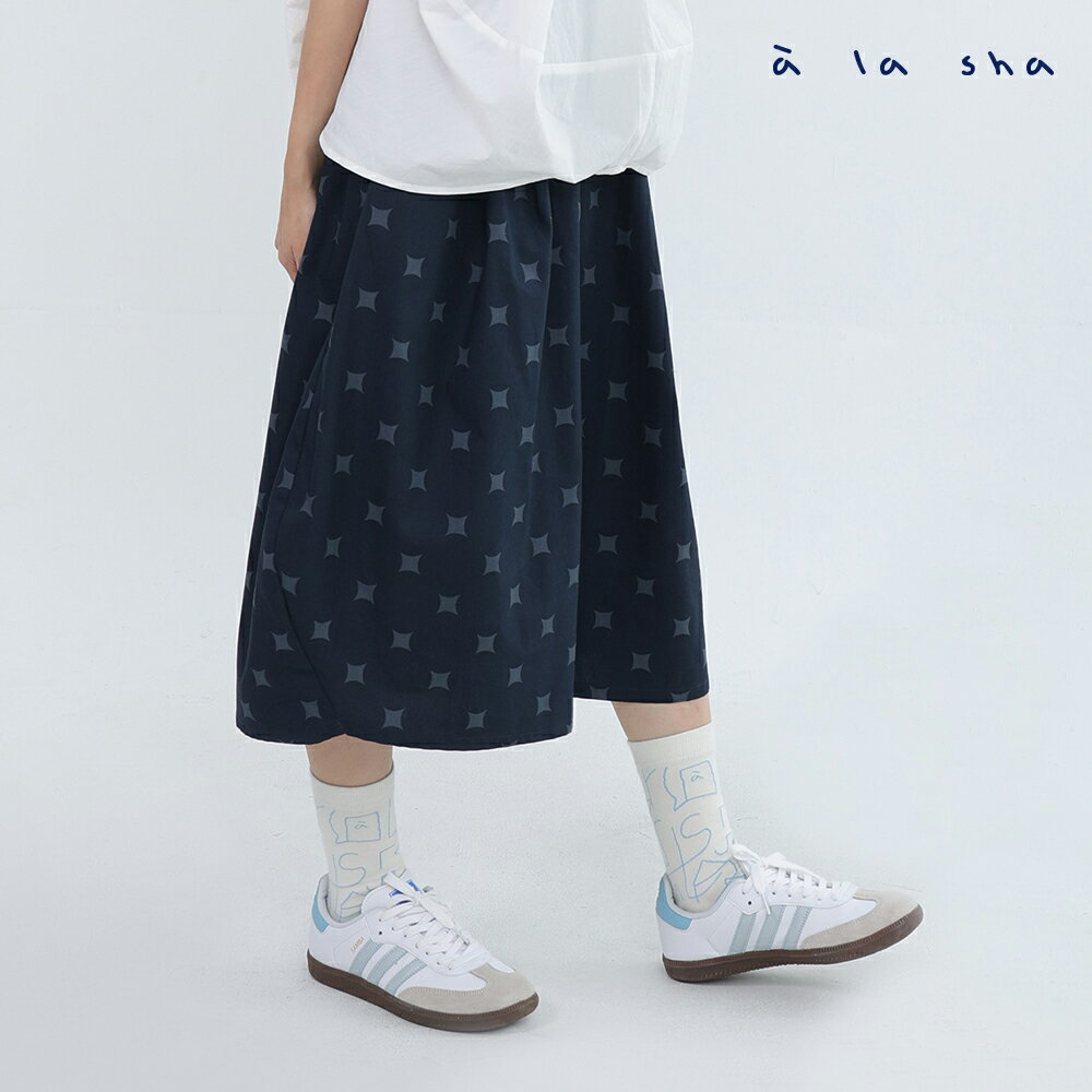 a la sha 幾何圖樣造型花苞裙 2