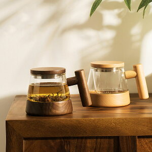 木笙高顏值玻璃杯茶水分離泡茶杯辦公室日式簡約創意過濾磁吸杯子