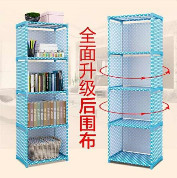 墻上貨架落地落地式簡易書架置物架裝飾迷你小型家用伸縮組合辦公