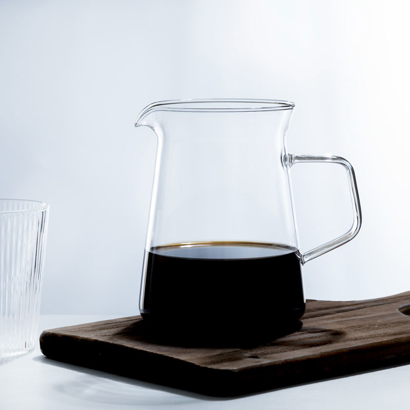 簡約手工玻璃咖啡分享壺煮咖啡壺電陶爐壺家用泡茶壺帶把鷹嘴壺