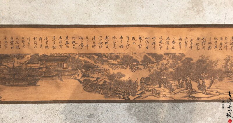仿古名畫清明上河圖橫幅卷軸掛畫長卷軸畫國畫收藏書法字畫已裝裱| 協貿