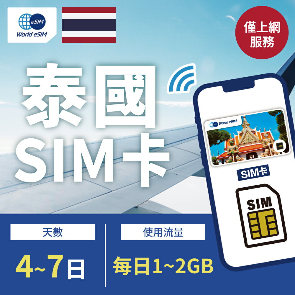 【GLOBAL WiFi】泰國SIM卡 泰國上網 每日1GB~2GB 降速吃到飽 4G高速上網 AIS, DTAC 手機上網 隨插即用