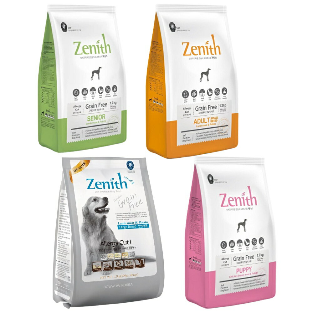 Zenith 先利時 頂級無榖犬軟飼料1.2kg-3Kg 幼母犬 全齡犬 低敏成犬 低敏高齡體控犬 犬糧『WANG』