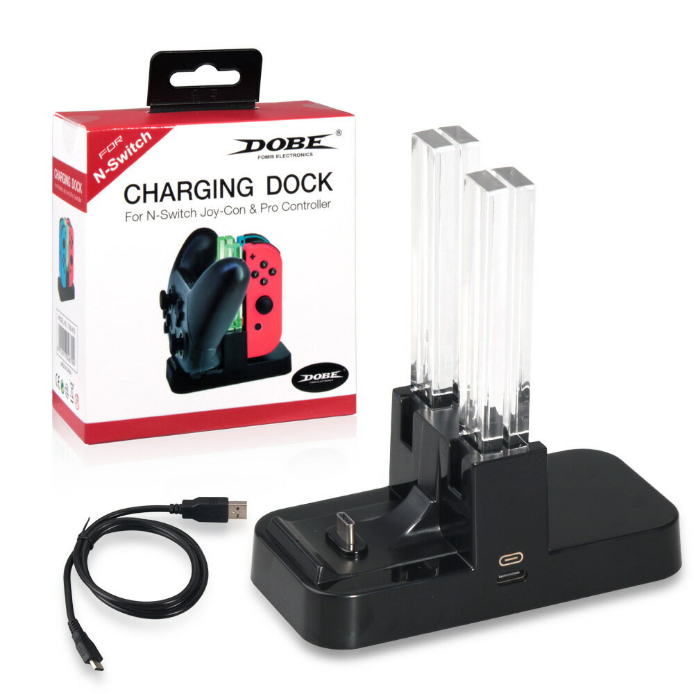 Switch 小手柄PRO手柄 炫彩四充 JCon充電器 DOBE TNS879