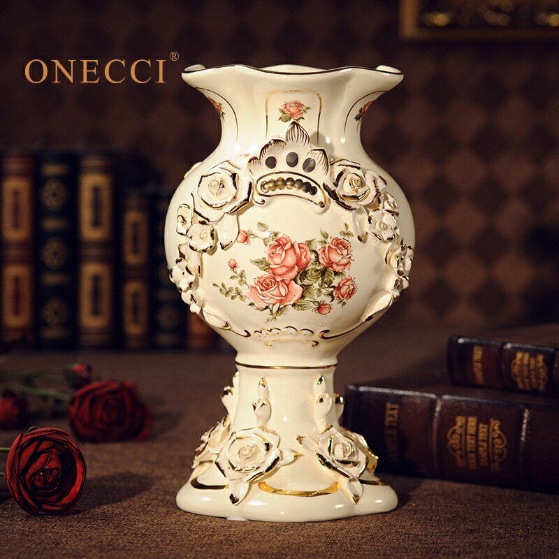 歐式陶瓷花瓶 復古客廳裝飾花插創意禮品喬遷結婚禮物時尚擺件