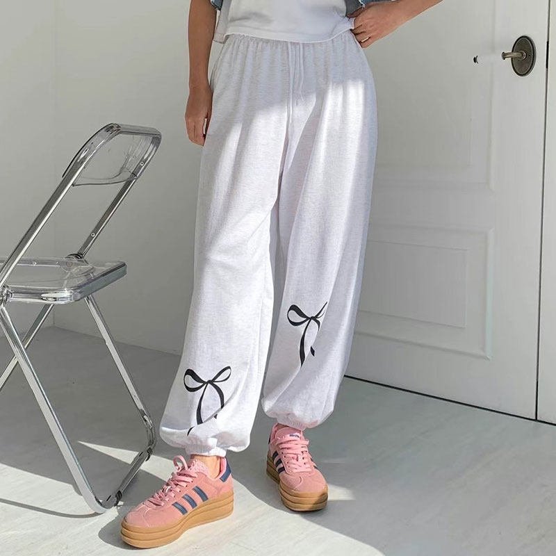 ANNAS 正韓蝴蝶結縮口褲 運動褲 棉褲 大蝴蝶結 浪漫芭蕾舞風格 韓國長褲 6