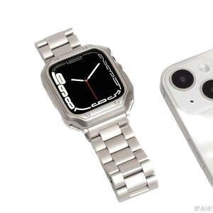不鏽鋼金屬錶帶+保護殼 適用於 Apple Watch 9 8 7 6 SE 蘋果手錶帶 41mm 45mm 49mm
