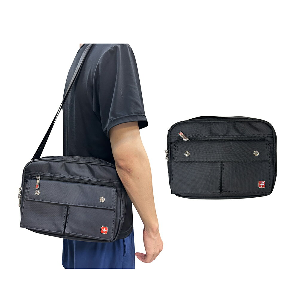 ~雪黛屋~DANDY 斜側包二層主袋+外袋共六層中容量8寸平板防水尼龍布DW513(中)