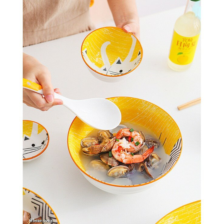 貓咪碗 陶瓷碗 米飯碗 醬油碟 飯碗 家用吃飯碗 盤子 碟子 碗盤器皿 餐盤 陶瓷盤 圓盤 日式碗 湯碗