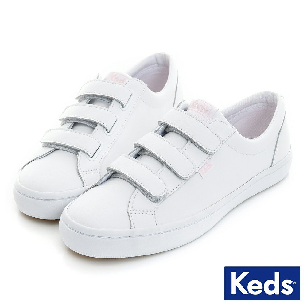 【KEDS 促銷85折粉紅限定款】【版型較窄，建議拿大半號】KEDS- 181W132543時尚運動魔鬼氈皮質休閒鞋-粉紅限定款