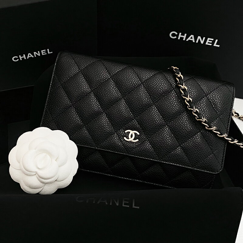 美國百分百【全新真品】CHANEL 皮包 斜背包 鏈帶包 專櫃精品 配件 真皮 隨身包 LOGO 黑色 CM00