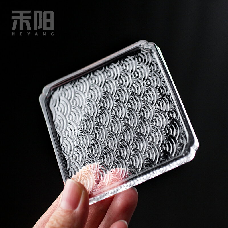 禾陽 日式手工水晶玻璃杯墊杯託功夫茶具茶道零配件隔熱墊茶杯墊