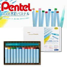 Pentel飛龍 GHW1-12 12色水溶性蠟筆 (附水筆)