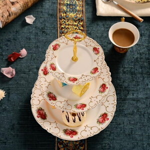 點心盤陶瓷水果盤子藍客廳創意蛋糕架玻璃干果盤下午茶點心托盤 都市時尚