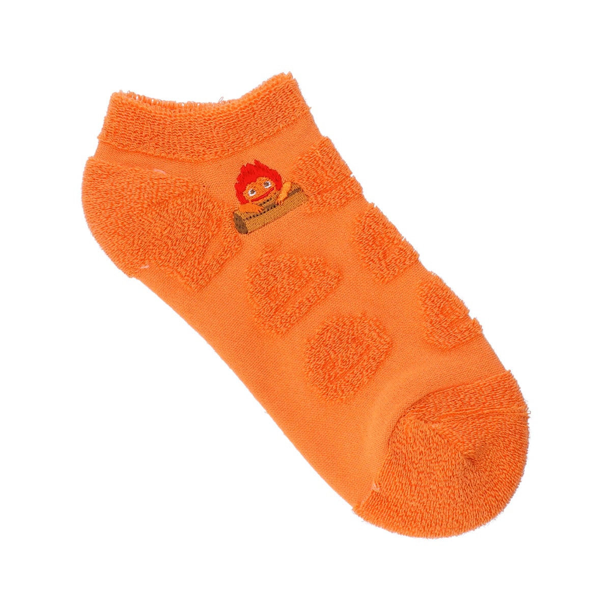 真愛日本 宮崎駿 吉卜力 移動城堡 霍爾 卡西法 火焰橘 立體 刺繡 造型緹花踝襪 襪子 卡通襪 踝襪 短襪 學生襪