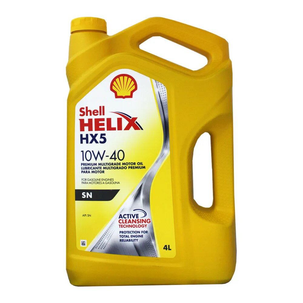 【序號MOM100 現折100】SHELL HELIX HX5 10W40 SN 機油 4L【APP下單9%點數回饋】
