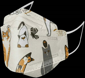 《經典貓系列-隔壁的貓》 優美特 x 正洸 醫療級魚形立體口罩10入/盒(單片裝) 成人款