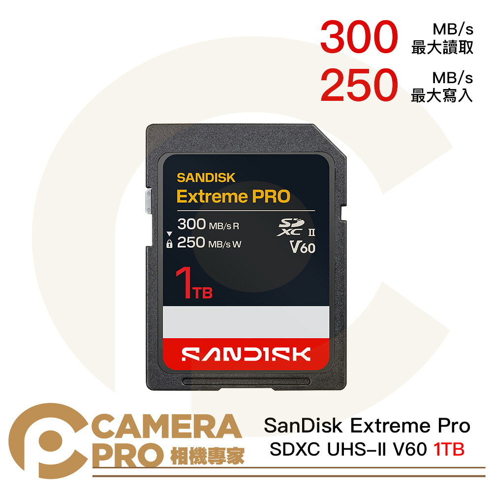 SanDisk Extreme Pro SDXC UHS-II V60 1TB 300MB/s 增你強公司貨