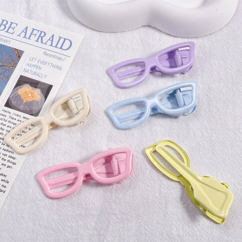 【台灣現貨】時尚配件 髮飾 髮夾 鯊魚夾 大嘴夾 邊夾 彩色有痕金屬眼鏡髮夾趣味搞怪鴨嘴夾手工DIY配件材料髮飾底夾 0