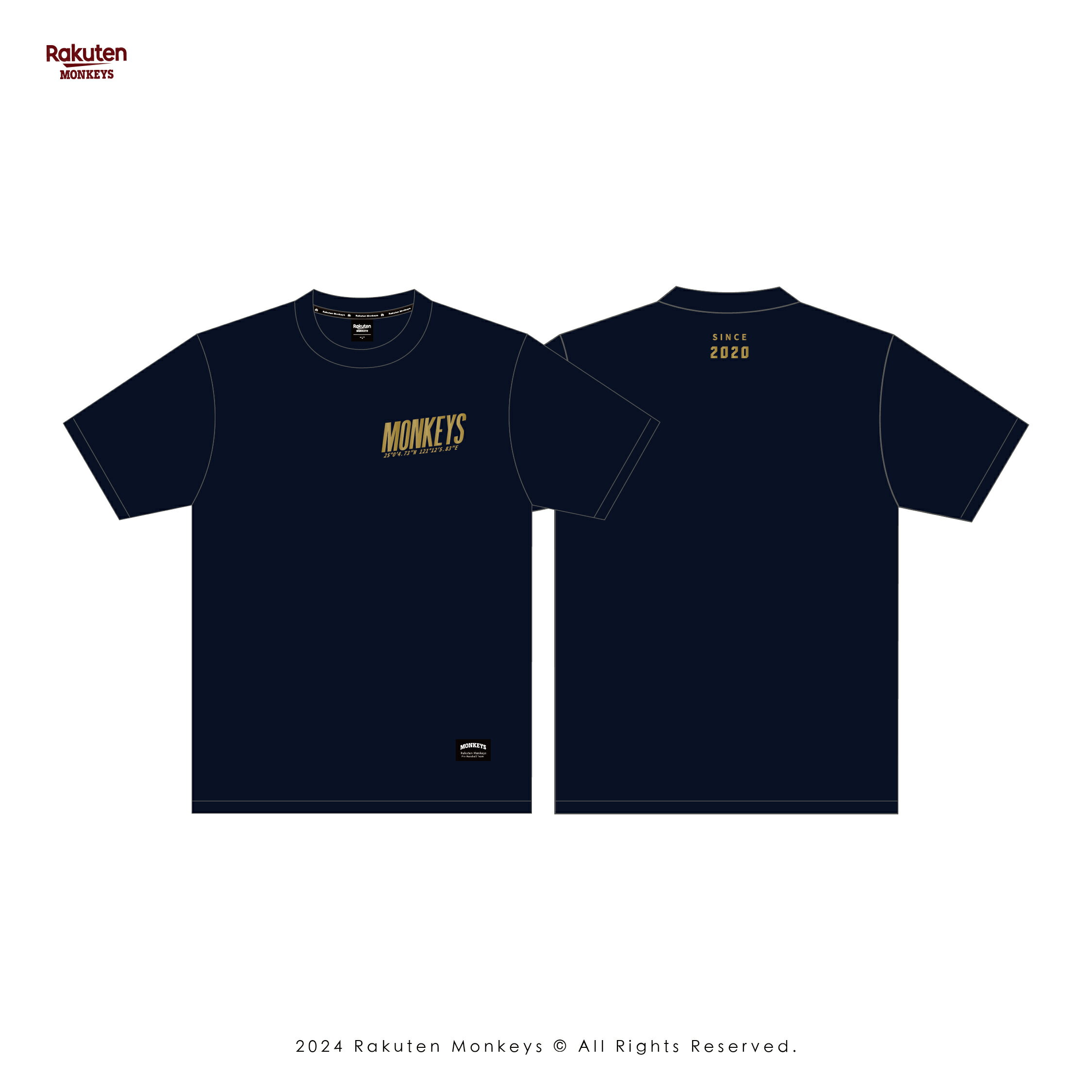2025 Monkeys 立體logo短T-藍