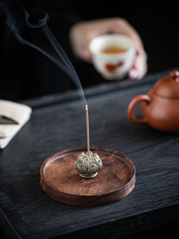 復古蓮花線香插座陶瓷創意小香爐家用室內香器香託茶桌檀沉香薰爐