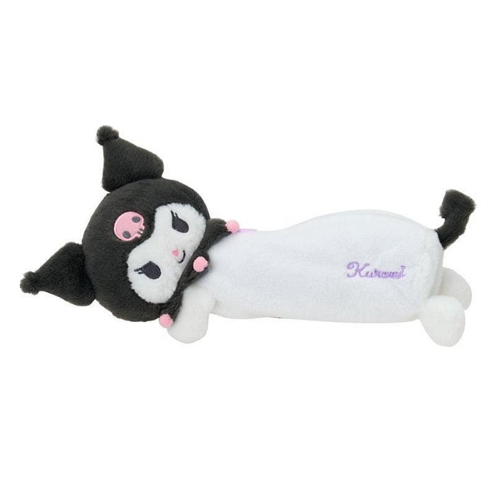 【震撼精品百貨】酷洛米_Kuromi~Sanrio 日本SANRIO三麗鷗 酷洛米毛造型拉鍊筆袋-趴姿款*30602