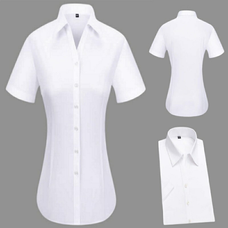 現貨+預購 女短袖襯衫高級白襯衫西裝外套休閒女上衣-通勤風三粒單排扣女裝74lb61【獨家進口】【米蘭精品】