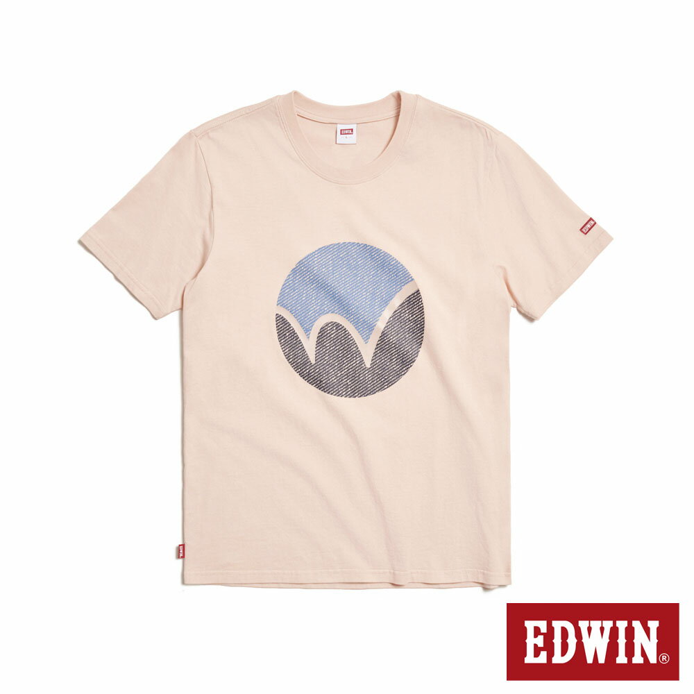 EDWIN 男款 布紋W圓圈印花短袖T恤 (淺粉紅)
