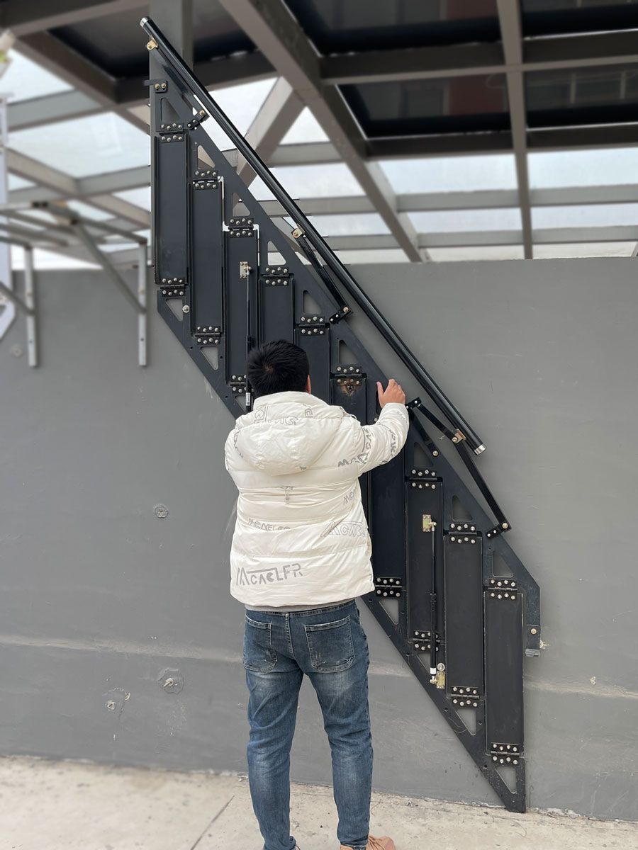【千羽家居】側面靠墻折疊樓梯子加厚結實室外家用loft復式小戶型收納踏步閣樓