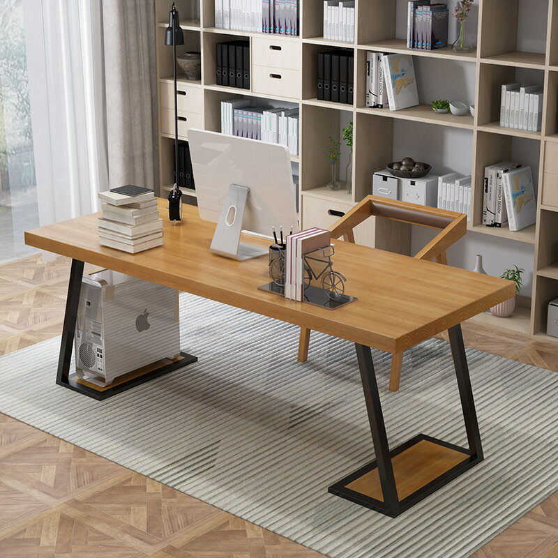 辦公室簡約實木單人電腦桌家用臥室書房簡易兒童學習寫字電腦桌椅