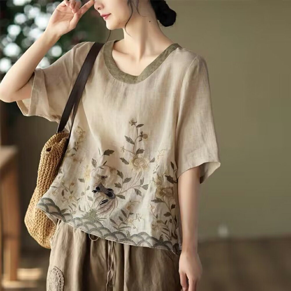 ＊ORead＊文藝復古刺繡上衣(3色M~3XL)